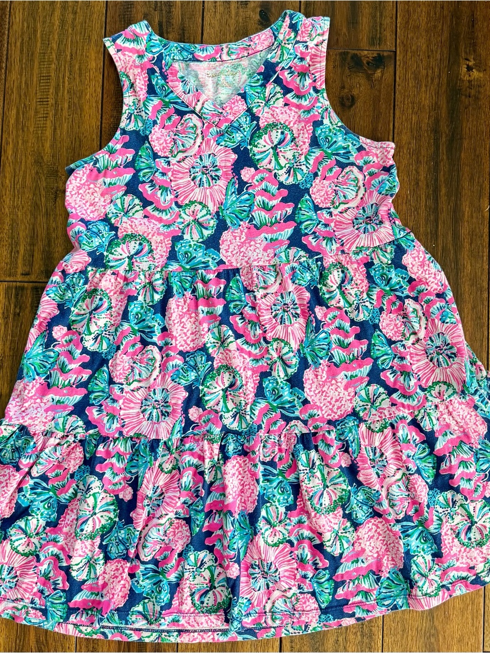 Lilly Pulitzer Lorina swing dress. Shroom with a View patter.  Girls XL